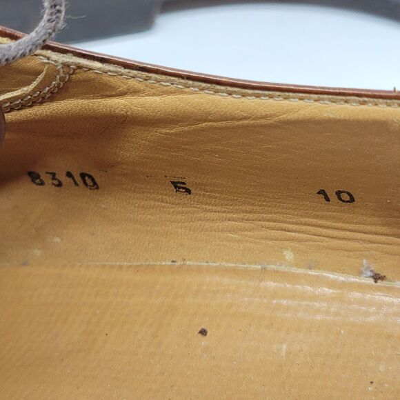 Peter Huber Mens Brown Leather Woven Cap Toe Derbys Size US 10 M Made In Spain - Picture 11 of 16